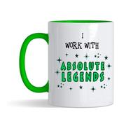 Getagift I Work with Absolute Legends Mug - 11 oz Funny Coffee Mug for Coworkers, Boss, Colleague - Office Gift for Work Friends, Retirement, Leaving Job, Appreciation or Farewell Gift (Green)