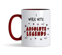 Getagift I Work with Absolute Legends Mug - 11 oz Funny Coffee Mug for Coworkers, Boss, Colleague - Office Gift for Work Friends, Retirement, Leaving Job, Appreciation or Farewell Gift (Burgundy)