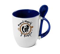 Getagift Inspirational Mug Gift Poured Myself a Cup of Ambition, Gift for Friend, Birthday, Christmas, Motivate Gift Tea Cocoa Soup Daily use 11oz Inside Coloured with Spoon Coffee Mug. (Blue)