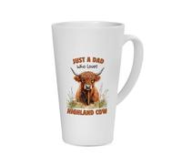 Getagift Just a Dad Who Loves Highland Cow - Highland Cow Lover Gifts for Men - Father's Day Cute Farm Animal Lover Gifts, Coffee Mug, Latte Mug. (17 oz)