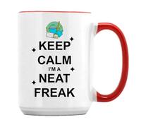 Getagift Keep Calm I'm A Neat Freak, 15oz Coffee Mug. (Red Inside)