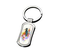 Getagift Kingfisher Design Water Colour Painting Rainbow Art Birthday, Christmas, Secret Santa Rectangular/Round Key ring. (Rectangular)