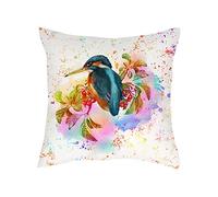 Getagift Kingfisher Design Water Colour Painting Rainbow Art Birthday, Christmas, Secret Santa Sofa decor Home Décor, Satin Throw Pillow/Cushion. (Satin Cushion Cover)