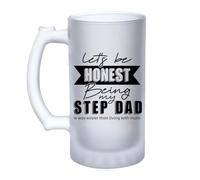 Getagift Let's be Honest Being My Step Dad, Father’s Day Gifts,16oz Frosted, Tankard, Stein, Pint Beer Glass/Mug.