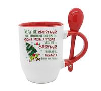 Getagift May Be Christmas, he Thought Doesn't Come from a Store, Spoon Coffee, Tea Mug. (Red)