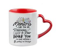Getagift Mentors Like You are Precious and Few, Best Mentor Gift, Heart Handle Coffee, Tea Mug. (Red)