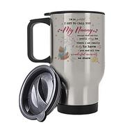Getagift Mother's Day Gift, I'm So Greatful to Call You My Nanny, Gift for Women, Lady Gift for Birthday, Silver/White Insulated 14oz Travel Tea/Coffee Mug. (Nanny, Silver)