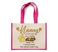 Getagift Mothers Day, Nanny If i had a Stars Christmas, Birthday, Nannie, Nan Reusable Bag, Shopping Canvas Jute Bag. (Pink)