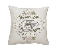 Getagift Mothers Day, Personalised Reserved for Mummy's Cuddles Christmas, Birthday, Mummy Cuddles Pillow Home Décor, Linen Throw Pillow/Cushion. (Linen Cushion Cover With Insert)
