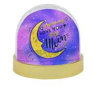 Getagift Mothers Day Themed Mommy I Love You to The Moon and Back Inspired Photo Snow Globe Dome Glitter Shaker. (Gold)