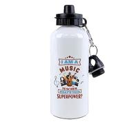 Getagift Music Teacher Gift, I Am a Music Teacher What's Your Superpower?, 500 ml Aluminium Water Bottle.
