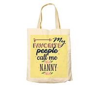 Getagift My Favorite People Call Me Nanny Themed Funny Tote Bag-Cotton Shopping Bag. (Natural)