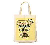 Getagift My Favorite People Call Me Nonna Themed Funny Tote Bag-Cotton Shopping Bag. (Natural)