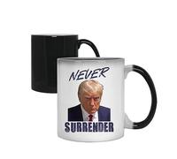 Getagift Never Surrender Trump Mug Shot Colour Changing, Magic Cup, Mug.
