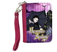 Getagift Nevermore, Halloween Themed, Gothic Style, Gift for Girls, Women's Small Leather Zip-Around Wallet, Girl Purse, Credit Card Slots, Coin Purse, Pink.