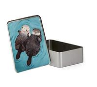 Getagift Otterly Romantic Otters Holding Hands Valentines day Birthday Wedding Anniversary Portable Metal Tin, Storage Box. (Rectangular)
