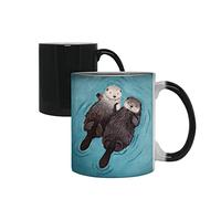 Getagift Otterly Romantic Otters Holding Hands Valentines Day Birthday Wedding Anniversary Unique Ceramic Colour Changing Magic Cup/Mug.