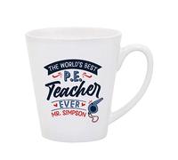 Getagift P.E. Teacher Gift, Personalised The Worlds Best P.E. Teacher Gift, Coffee Mug,Tea Mug, Ceramic Latte Mug. (12 oz)