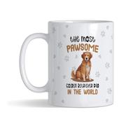 Getagift Pawsome Golden Retriever Dad Gift, Dog Lover, Pet Owner, Gift for Him, 11 oz Inside Coloured Ceramic Coffee Mug. (White)