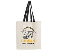 Getagift Peanut I'm not Lazy I'm just in Energy Saving Mode Women, Girl, woman Tote bag, Reusable Shopping Bag, Book Bag (Black Handle)
