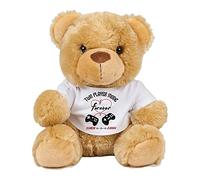 Getagift Personalised Any Name Heart Controller Forever Two-Player Valentine Mode Gift for Gamer Geek Couple Video Gamers, Cuddly Plush Soft Toys, Teddy Bear. (Brown Teddy)