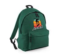 Getagift Personalised ANY NAME Skateboarding, Silhouette Skater, Skateboarder Gift for Unisex Kids Boys/Girls/Toddler/Children, Fashion Backpack for Nursery, Rucksack Shoulder Bag. (Bottle Green)