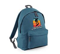 Getagift Personalised ANY NAME Skateboarding, Silhouette Skater, Skateboarder Gift for Unisex Kids Boys/Girls/Toddler/Children, Fashion Backpack for Nursery, Rucksack Shoulder Bag. (Air Force Blue)