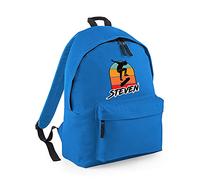 Getagift Personalised ANY NAME Skateboarding, Silhouette Skater, Skateboarder Gift for Unisex Kids Boys/Girls/Toddler/Children, Fashion Backpack for Nursery, Rucksack Shoulder Bag. (Sapphire Blue)
