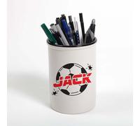 Getagift Personalised Back to School, Football/Soccer Ball Fan, Sports Player Kick Off Goal Score Gift for Boy Toddler Birthday Present Pen/Pencil Pot, Brushes Holder, Stuff Storage Pot.