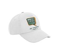Getagift Personalised Best Teacher Ever, Thanks Giving, Teacher’s Day, Teacher Appreciation, End of School Year, Retirement Gift, Birthday Present, Authentic 5 Panel Cap. (White)