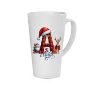 Getagift Personalised Christmas Alphabet Letter, Initial with Name, Xmas, Secret Santa Alphabet, Coffee Mug, Latte Mug. (17 oz)