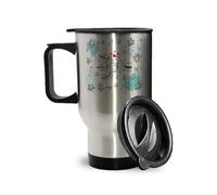 Getagift Personalised Dad Fist Bump Present - Father's Day, Gift from Kids, Son, Daughter, Grandkids | Gift for Him, Insulated 14oz Travel Mug, Tea, Coffee Mug. (Silver)