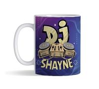 Getagift Personalised DJ Music Enthusiasts Any Name Birthday Party Lover Composer 11oz / 15oz Ceramic Mug. (11 OZ White Ceramic Mug)