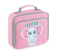 Getagift Personalised Elephant Design Back-to-School Gift for Kids - Best for Animal Lovers,Lunch Box Reusable Bag, Lunch Cooler Bag. (Classic Pink)