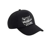 Getagift Personalised Fathers Day Themed Specially for Grandad Customise with Any Name Funny Grandpa Retirement Gift Cotton Authentic 5 Panel Unisex Cap. Black