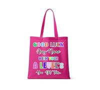Getagift Personalised Good Luck with Your A - Levels, add 'Any Name' You've got This Gift, Exam Good Luck Gift, Reusable Shopping Bag, Full Colour Tote Bag. (Fuchsia)