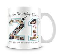 Getagift Personalised Happy 21st Birthday Photo Collage Mug, Gift for Born in 2003, 11oz Coffee, Tea Mug.