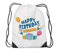Getagift Personalised Happy Birthday Any name designed Special Awesome Birthday Gift for Him/Her, Men/Women Christmas Stocking Filler Unique Drawstring Bag Gym Sack Sports Bag.