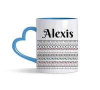 Getagift Personalised Hidden Message - “F*ck This Shit” Optical Illusion Design, Heart Handle Coffee, Tea Mug. (Blue)