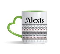 Getagift Personalised Hidden Message - “F*ck This Shit” Optical Illusion Design, Heart Handle Coffee, Tea Mug. (Green)