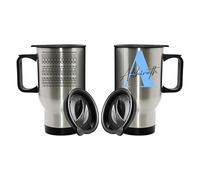 Getagift Personalised Hidden Message Mug - “F*ck It This Shit” Optical Illusion with Name & Initial, Insulated 14oz Travel Mug, Tea, Coffee Mug. (Silver)