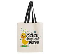 Getagift Personalised I Am The Cool Duck Lady Themed Funny Tote Bag-Cotton Shopping Bag. (Tote Bag Black Handle)