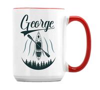 Getagift Personalised Kayaking Mug for Kayaker, Watersports Fans Gift, 15oz Coffee Mug. (Red Inside)