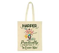 Getagift Personalised Mothers Day themed Practically Perfect In Every Way Inspired Tote Bag-Cotton Shopping Bag. (Natural)