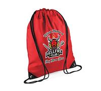 Getagift Personalised Official Member Of Hellfire Club Custom Name Birthday, For Men Women Girl Boy Drawstring Bag, PE Gym Kit Swimming, Sport Rucksack. (Bright Red)