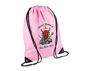 Getagift Personalised Official Member Of Hellfire Club Custom Name Birthday, For Men Women Girl Boy Drawstring Bag, PE Gym Kit Swimming, Sport Rucksack.