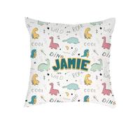Getagift Personalised Rawr cool Dinosaur Pattern, Gift For Kids, Perfect For Back To School, Home Décor, Satin Throw Pillow/Cushion. (Satin Cushion Cover)