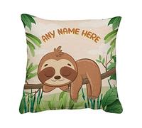 Getagift Personalised Sloth Design, Custom With your Name, Animal Lover, Birthday, Christmas, Secret Santa, For Men-Women Home Décor, Linen Throw Pillow/Cushion. (Linen Cushion Cover)