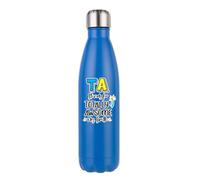 Getagift Personalised TA Stands For Totally Awesome, Teaching Assistant Gift, 500 ML Double Walled Insulated Stainless Steel Bottle. (Matt Dark Blue)