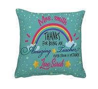Getagift Personalised Teachers Present Idea - Thanks for being an amazing Teacher ANY NAME inspired Throw Pillow Cover Cushion Cover With Insert. (Linen Insert)